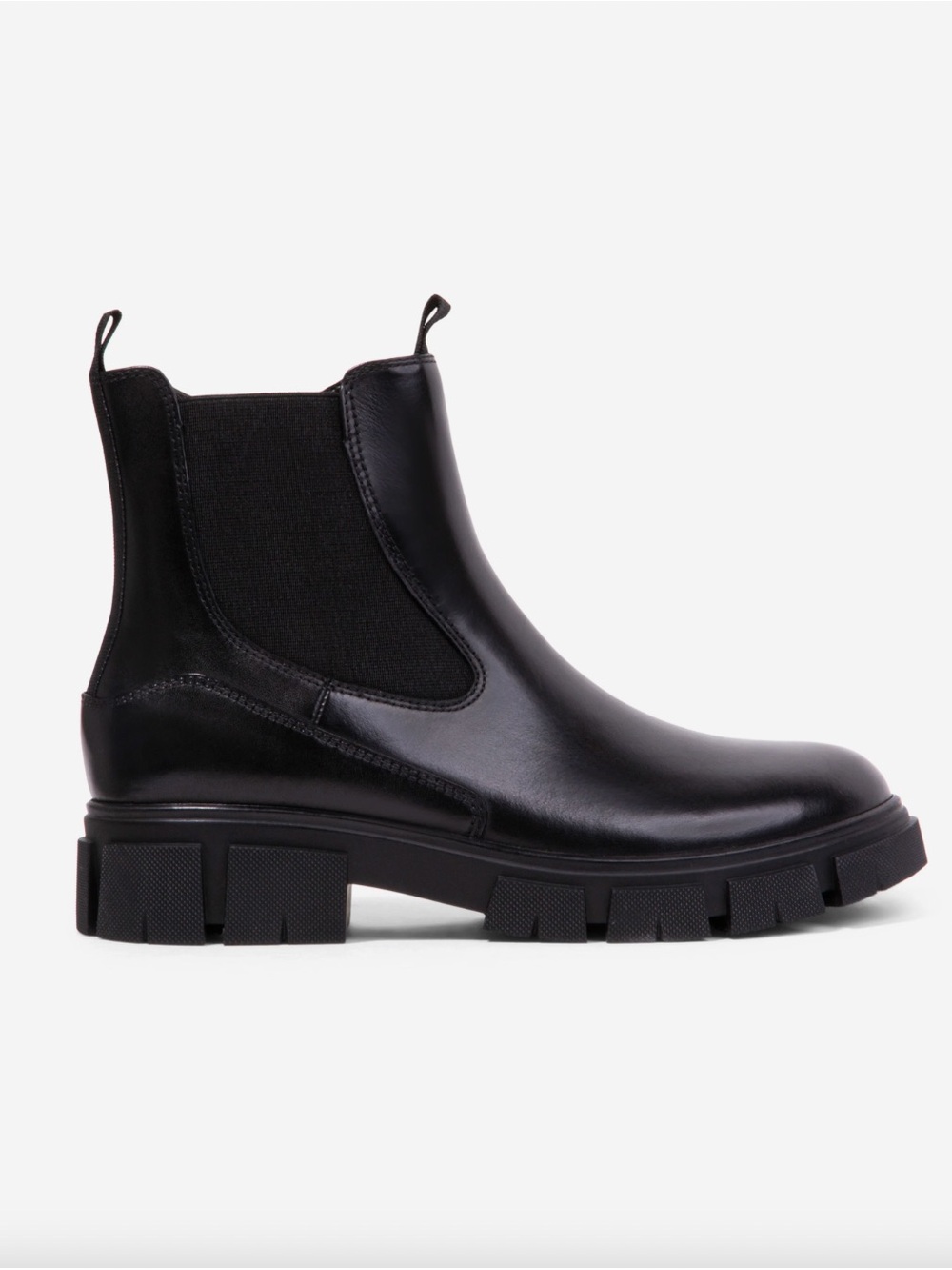 Blondo Paola Black Chelsea Lug Sole Ankle Boots - Waterproof
